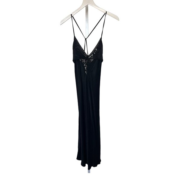 Zara Black Satin Lingerie Open Back Dress - Picture 8 of 13